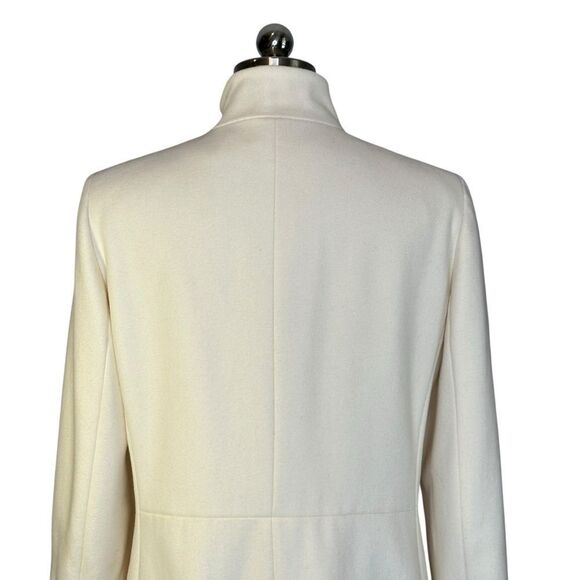 Via Spiga Cream Wool Blend Toggle Closure Tailored Coat | Size 8 - Picture 5 of 11